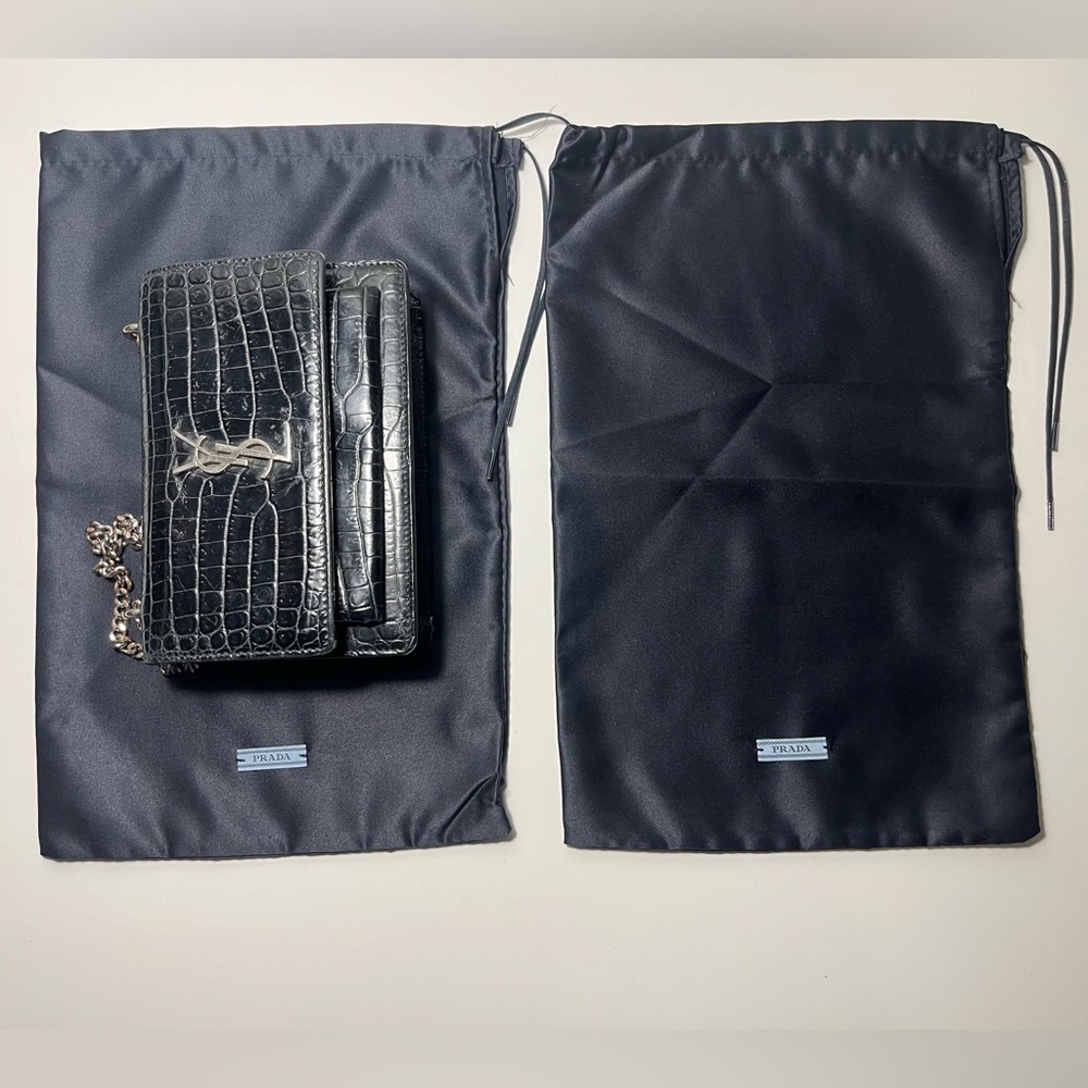 Prada Authentic Drawstring Silk Shoe Sneaker Hand… - image 3